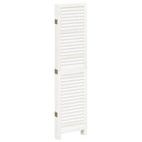 Room Divider 5 Panels White Solid Wood Paulownia - 45-Degree Angle