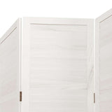 Room Divider 5 Panels White Solid Wood Paulownia