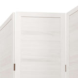 Room Divider 5 Panels White Solid Wood Paulownia