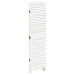 Room Divider 6 Panels Retro White Solid Wood Paulownia