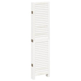Room Divider 6 Panels White Solid Wood Paulownia - 45-Degree Angle