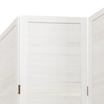 Room Divider 6 Panels Retro White Solid Wood Paulownia