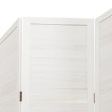 Room Divider 6 Panels White Solid Wood Paulownia - Rear View
