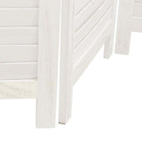 Room Divider 6 Panels White Solid Wood Paulownia