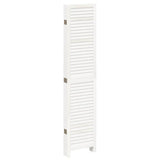 Room Divider 6 Panels White Solid Wood Paulownia