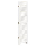 Room Divider 6 Panels Retro White Solid Wood Paulownia
