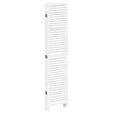 Room Divider 6 Panels White Solid Wood Paulownia - 45-Degree Angle