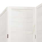 Room Divider 6 Panels Retro White Solid Wood Paulownia