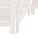 Room Divider 6 Panels White Solid Wood Paulownia - Close-Up Angle