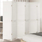 Room Divider 6 Panels Retro White Solid Wood Paulownia