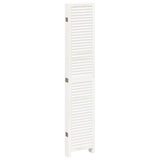 Room Divider 6 Panels White Solid Wood Paulownia