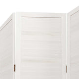 Room Divider 6 Panels White Solid Wood Paulownia