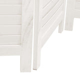 Room Divider 6 Panels White Solid Wood Paulownia - Close-Up Angle