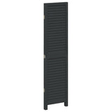 Room Divider 3 Panels Black Solid Wood Paulownia - 45-Degree Angle
