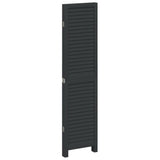 Room Divider 4 Panels Black Solid Wood Paulownia - 45-Degree Angle