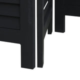 Room Divider 4 Panels Black Solid Wood Paulownia - Close-Up Angle