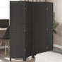 Room Divider 4 Panels Black Solid Wood Paulownia