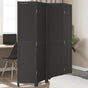 Room Divider 4 Panels Black Solid Wood Paulownia