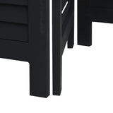 Room Divider 5 Panels Black Solid Wood Paulownia