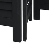 Room Divider 5 Panels Black Solid Wood Paulownia