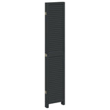 Room Divider 5 Panels Black Solid Wood Paulownia - 45-Degree Angle