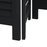 Room Divider 5 Panels Black Solid Wood Paulownia - Close-Up Angle