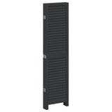 Room Divider 6 Panels Black Solid Wood Paulownia - 45-Degree Angle