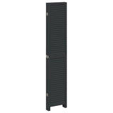Room Divider 6 Panels Black Solid Wood Paulownia - 45-Degree Angle