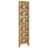 Room Divider 4 Panels Brown Solid Wood Paulownia - 45-Degree Angle