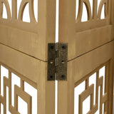 Room Divider 6 Panels Brown Solid Wood Paulownia
