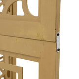 Room Divider 6 Panels Brown Solid Wood Paulownia - Close-Up Angle