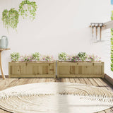 Garden Planters 2 pcs Impregnated Wood Pine - Side View