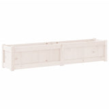 Garden Planter White 150x31x31 cm Solid Wood Pine - Close-Up Angle