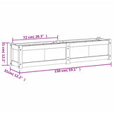 Garden Planter White 150x31x31 cm Solid Wood Pine