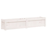 Garden Planters 2 pcs White Solid Wood Pine