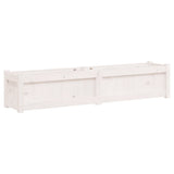 Garden Planters 2 pcs White Solid Wood Pine - Top-Down View