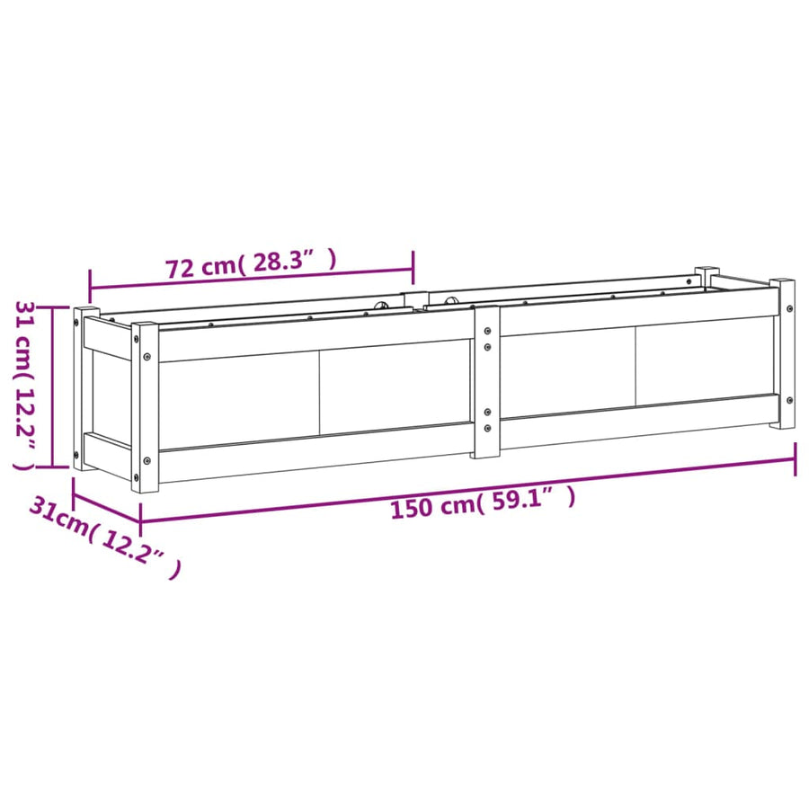 Garden Planters 2 pcs Impregnated Wood Pine
