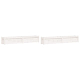 Garden Planters 2 pcs White Solid Wood Pine