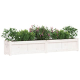 Garden Planters 2 pcs White Solid Wood Pine - Side View
