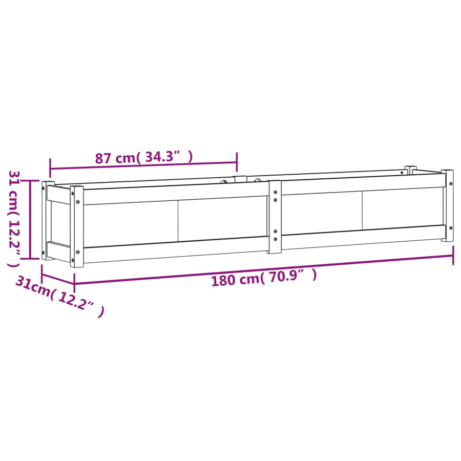 Garden Planters 2 pcs White Solid Wood Pine