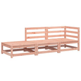 Garden Sofa with Footstool 2-Seater Solid Wood Douglas - Front View