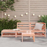 Garden Sofa with Footstool 2-Seater Solid Wood Douglas - Side View
