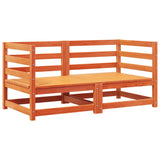 Garden Sofas Corner with Cushions 2 pcs Wax Brown Solid Wood Pine - Top-Down View