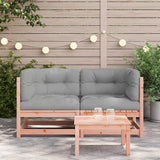 Garden Sofas Corner with Cushions 2 pcs Solid Wood Douglas - Side View