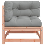 Garden Sofas Corner with Cushions 2 pcs Solid Wood Douglas - Rear View