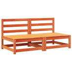 Garden Sofas Armless with Cushions 2 pcs Wax Brown