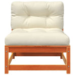 Garden Sofas Armless with Cushions 2 pcs Wax Brown