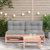 Garden Sofas Armless with Cushions 2 pcs Solid Wood Douglas - Side View