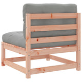 Garden Sofas Armless with Cushions 2 pcs Solid Wood Douglas - Low Angle