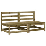 Garden Sofas Armless with Cushions 2 pcs Impregnated Wood Pine - Top-Down View